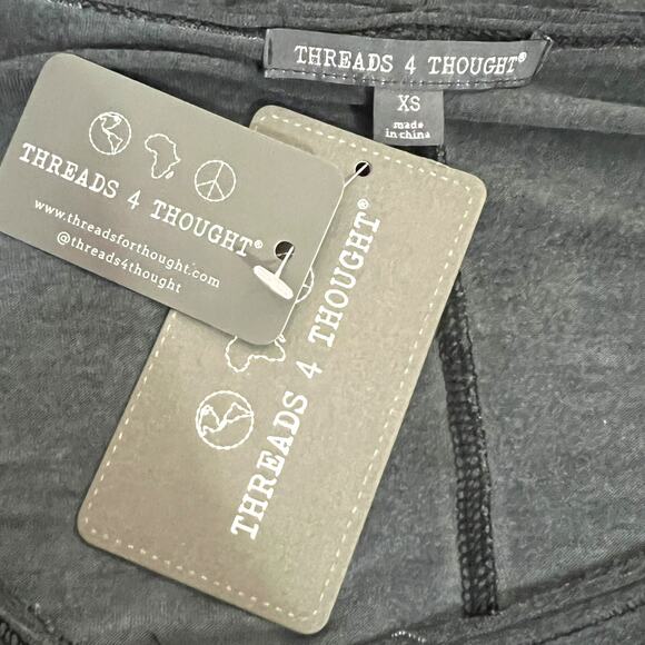 Threads 4 Thought T4T X-SMALL Long Sleeve High Low Hem Front Seam Top Tee - Picture 6 of 7